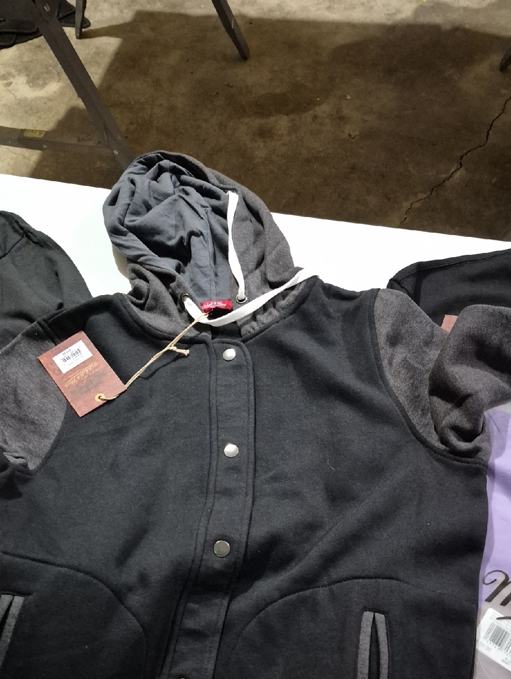 Mitchell & Ness Black and Charcoal Kids Hooded Jacket